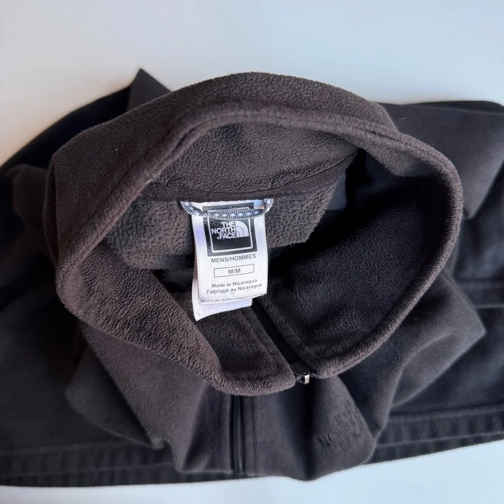 The North Face Fleece Sweater Pullover Men's Black Half-zip Stand collar Size M